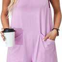 VUTRU Rompers for Women Summer Short Jumpsuits Casual Loose Fit Maternity Romper Comfy Cotton One Piece with Pockets, S, Purple