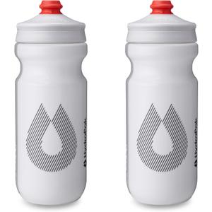 HydraPak Breakaway Surge Lightweight Bike Water Bottle 2-Pack (20oz, 25oz, 30oz) - High Flow, Cycling & Sports Squeeze Bottle (White)