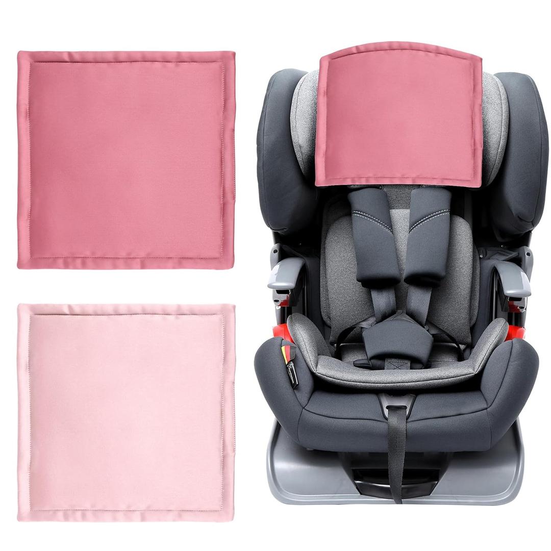 Silky Head Carseat Cover for Baby: Sprouterie Silk Feeling Satin Car Seat Head Cover for Babies Headrest Protector 2pcs Pink for Girls Infant Sleeping Hair Protection