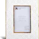 Handicrafts Home White Picture Frame – Handmade Resin Inlay & Wood 4x6 Photo Frame for Christmas Decor, Holiday Gifting, Minimalist Home Decor, Modern Farmhouse Wall Art, Boho Shelf Styling & Elegant Living Room Picture Frame, Wall & tabletop