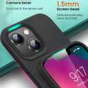 OuXul for iPhone 14 Case,iPhone 13 Case Shockproof Liquid Silicone Protective Phone Case with Soft Anti-Scratch Microfiber Lining Ultra Slim Drop Protection Phone Cover 6.1 inch (Black)