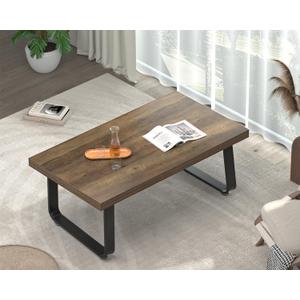 HSH 39" Wood Rectangle Coffee Table for Living Room, Rustic Oak
