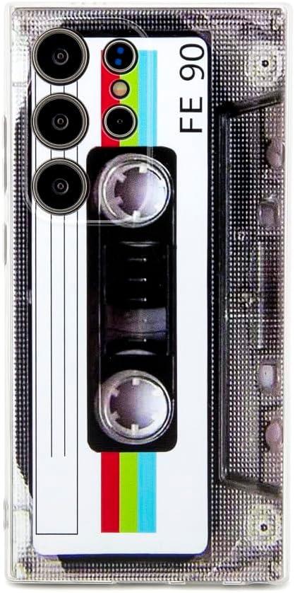 Case for Galaxy S24 Ultra Shockproof Scratchproof with TPU Soft Bumper Retro Cassette Tape Case Compatible with Samsung Galaxy S24 Ultra