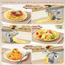 Pasta Maker - 7 Thickness Settings Pasta Roller & 2-in-1 Cutter, Stainless Steel Pasta Machine for Spaghetti, Fettuccine, Ravioli, Lasagna - Includes Hand Crank & Table Clamp