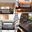 59" x 18" Campers & RV & Bunk Bed Safety Net with Quick Release Seat Belt Buckles,Adjustable Bunk Bed Netting for Family Travel, Motorhome, Trailer, Fifth Wheels RV Bedding Accessories Mesh Barrier
