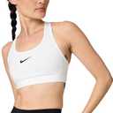 Nike Women's Swoosh Sports Bra (Medium Support) (White/Stone Mauve/Black)