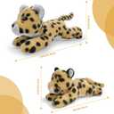 Leopard Stuffed Animal for Kids,8 inch Realistic Animal Plush Toy Lying Down Posture Animals,Plush Leopards for Boys Girls Adult Birthday Hug Teaching(S-Leopard)