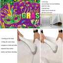 Mardi Gras Backdrop Masquerade Mask Glitter Photography Background Mardi Gras Masquerade Ball Party Decoration Supplies (8x6FT240x180cm)