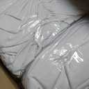 HolidayIdeas White Spandex Wedding Tablecloths for 60in Round Table, 5ft Fitted Stretch Table Skirts 120 Inch, Wrinkle-Free Ruffle Design Tablecloths for Banquets,Trade Shows, Parties, Events, 4 Pack