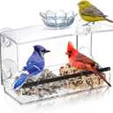 Clear Window Bird Feeder for Outdoors with Strong Suction Cups, Removable Seed Tray Acrylic Transparent Birdhouse for Viewing Wild Birds, Ideal Outside Gardening Gifts