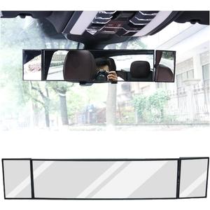 Ohleats Car Rearview Mirrors, 15" Anti-Glare Panoramic Extended Rear View Mirrors, HD Interior Clip-on Wide Angle Convex Curve Rearview Mirrors, Universal Car Accessories