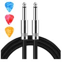 Guitar Cable Guitar Cord 15ft AMP Cord for Bass & Electric Guitars/Keyboard/Mandolin TS 1/4 Inch Instrument Cable, Pro Audio Straight Angle Black