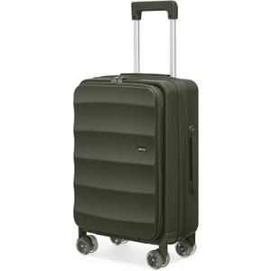 Carry-On 20 Inch AspenGreen PC Hardside Suitcase with Front Opening Laptop Compartment & TSA Lock for Business Professionals