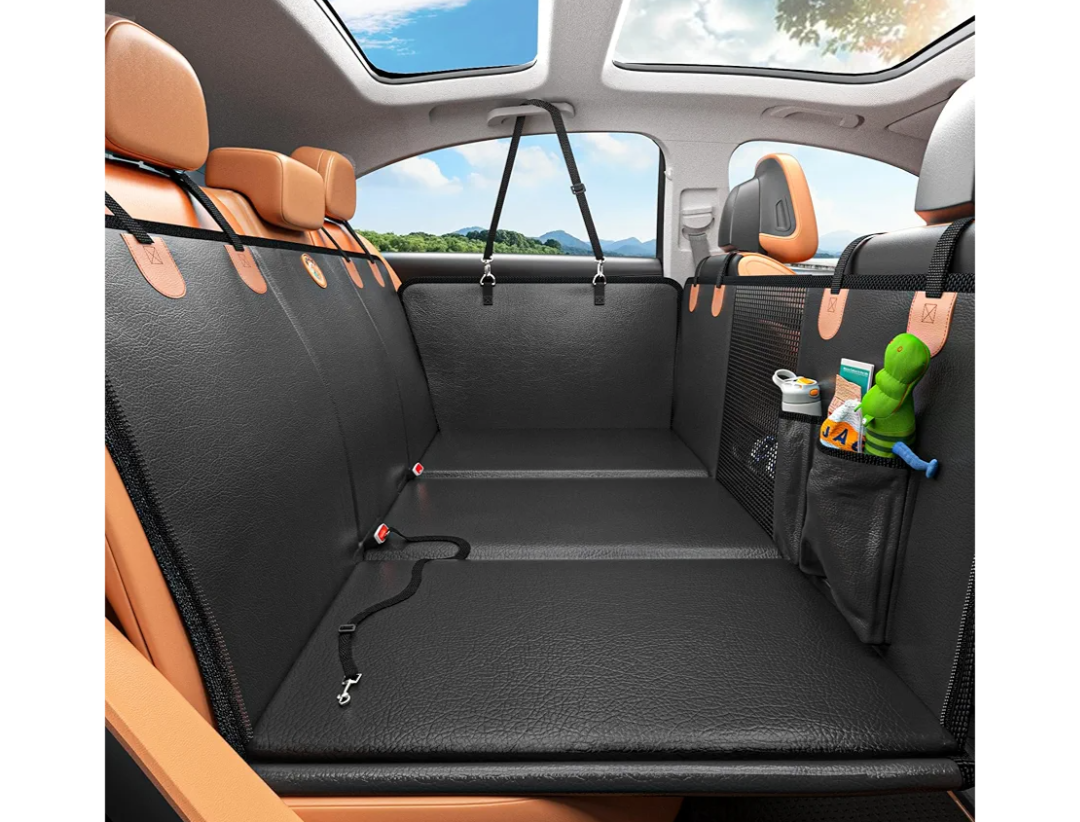 Back Seat Extender for Dogs, Waterproof Dog Car Seat Cover for Back Seat with Hard Bottom, 2025 Upgraded Material, Anti Scratch, Safer, Easy to Use and Clean, Holds 400lbs