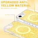 for iPhone 17e/16e Case, Compatible with MagSafe, Clear Bling Sparkly Shockproof Slim Anti-Slip Military Drop Protection Hard Phone Case, Glitter Gold