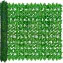 Artificial Ivy Privacy Fence Wall Screen: 48X120 in UV-Anti Faux Greenery Backdrop Ivy Vine Leaf Hedges Fence Panels for Patio, Balcony, Garden, Backyard Indoor Outdoor Light Green Decor