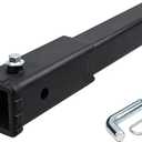 Trailer Hitch Extender 12 inch Extension, Fits 2 Inch Receiver | Matte Black Anti-Rattle Bolt Pin and Clip Included