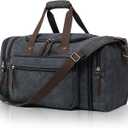 EKOROMIER Canvas Expandable Duffle Bag for Men Traveling, Luggage Travel Bag Weekender Overnight Bag,Mens Gym Carry on Duffel Bags (55L, Dark Grey)