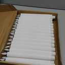 Funtery 48 Pcs Flameless LED Taper Candles 10 Inch Battery Operated Candles Bulk Flickering LED Candlesticks for Christmas Church Wedding Party (White, Elegant Style)