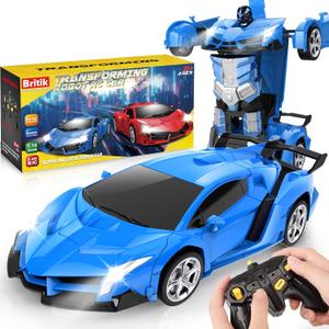 Transform Remote Control Car Toy for Kids 4-8, Remote Control Car for Boys 4-7, Transform Cars for Boys 4-6 (Blue)