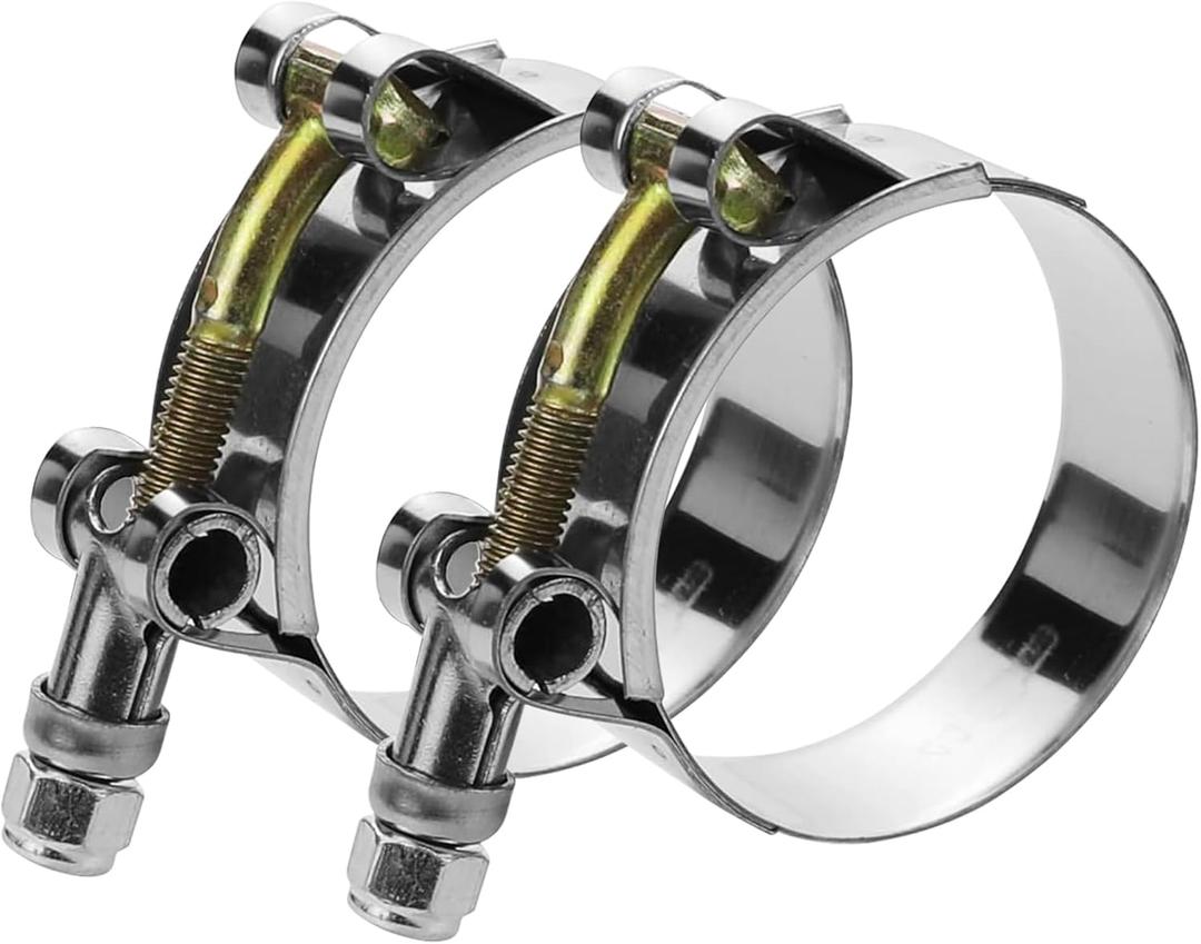 2 Pack 3.5" T-Bolt Hose Clamps, 304 Stainless Steel Turbo Intake Clamp, Working Range 95mm-103mm for 3.5" Hose ID