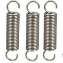 uxcell Extended Tension Spring Wire Diameter 0.047", OD 0.39", Free Length 1.97" Stainless Steel Small Dual Hook Tension Spring 5pcs