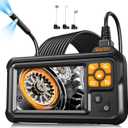 Endoscope Camera with Light, 4.3" IPS Screen 1080P Tools Borescope with 8 LED LightsSemi-Rigid Cable Snake Camera, IP67 Waterproof Sewer Inspection Men Tool - 16.5FT-Dual Lens
