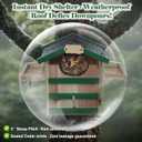 Cedar Owl House Asphalt Roof Dual Feeders Handmade Rustic Birdhouse 14x10 Inch Outdoor Nest Box with Mounting Kit Garden Wildlife Shelter