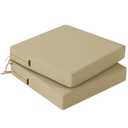 idee-home Outdoor Chair Cushions Set of 2, Waterproof Outdoor Seat Cushions
Patio Furniture Outside Replacement Chair Pad with Ties for Lawn Deck Porch 22 x 22 Khaki