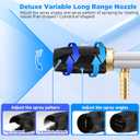 FIXFANS Adjustable Pressure Washer Long Range Nozzle 2-2.5 GPM with 45 FT Braid Hose, Downstream Injector Power Washer Spray Nozzle Kit, External Chemical Injection, 1/4'' Quick Connect, 2000-3000PSI