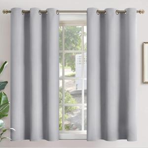 YoungsTex Light Grey Blackout Curtains 54 Inches Long for Bedroom - Thermal Insulated Drapes with Grommet Room Darkening Privacy for Living Room, 2 Panels, 42 x 54 Inch