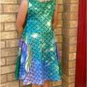 Funnycokid Girls Dress Summer Sleeveless Sundress Birthday Outfit Twirly Mermaid Party Kids 4-15 Years (Green)