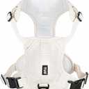 TUG Dog Harness with 2 Leash Connection Points | Adjustable, Padded, Lightweight | Handle on Back | No-Pull Front Clip (Large, Cream)