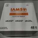 IAMS Perfect Portions Adult Wet Cat Food Cuts in Gravy, Chicken, Tuna, and Salmon Recipe Variety Pack, 2.6 oz. Easy Peel Twin-Pack Trays (24 Count, 48 Servings) (EXP 03/25/27)