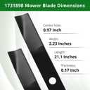 1731898 Mower Blades for 42'' Deck, Compatible with S Napper ZTS 6000 7500 ZT2142 SC21420, K ees M urray ZTS LT-200 Series, Replaces 1731898A 1731898BZYP 1731898BMA, 2 Pack