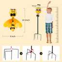 Metal Bee with Solar Light Eyes Bee Yard Art Garden Decorations - Decorative Garden Stakes for Garden Lawn Fence Backyard Patio Outdoor Wall Art Gifts