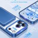 Meifigno Designed for iPhone 17 Pro Max Case Wallet (3-4 Cards & Cash), Built-in Mirror & Kickstand, Surround Raised Lens Protection, for 17 Pro Max Case with Card Holder for Women (6.9"), Deep Blue