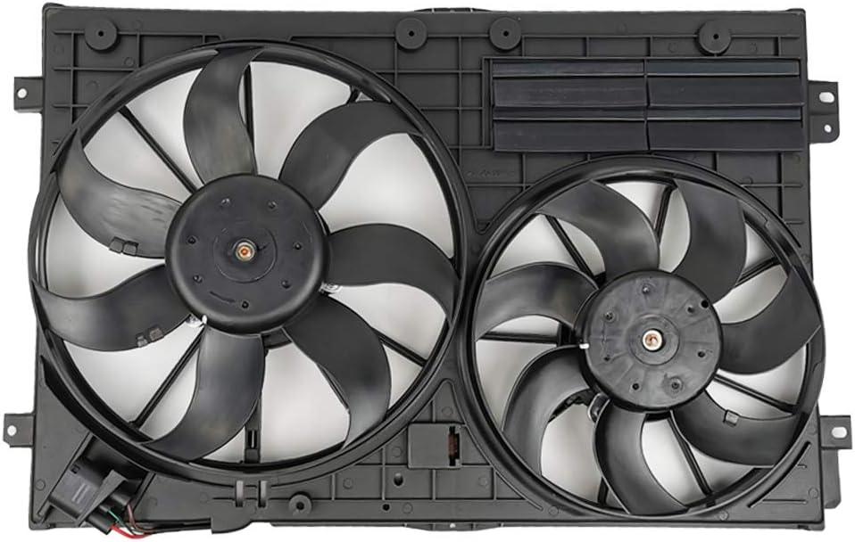 VW102 - Conjunto de ventilador de refrigeracin de condensador y radiador dual para Volkswagen Jetta 2.0L VW Tiguan para Audi A3 TT