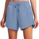 Ksmien Women's 5"/ 7" Athletic Running Shorts Quick Dry Lightweight Workout Gym Shorts with Zipper Pockets UPF 50+, M