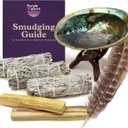 Purple Canyon Smudge Kit (Beginner's Gift Set) - 3 White Sage Smudge Sticks, 2 Palo Santo, Abalone Shell, Smudge Feather w/Stand + Smudging Guide for Home Cleansing & Healing Meditation Rituals