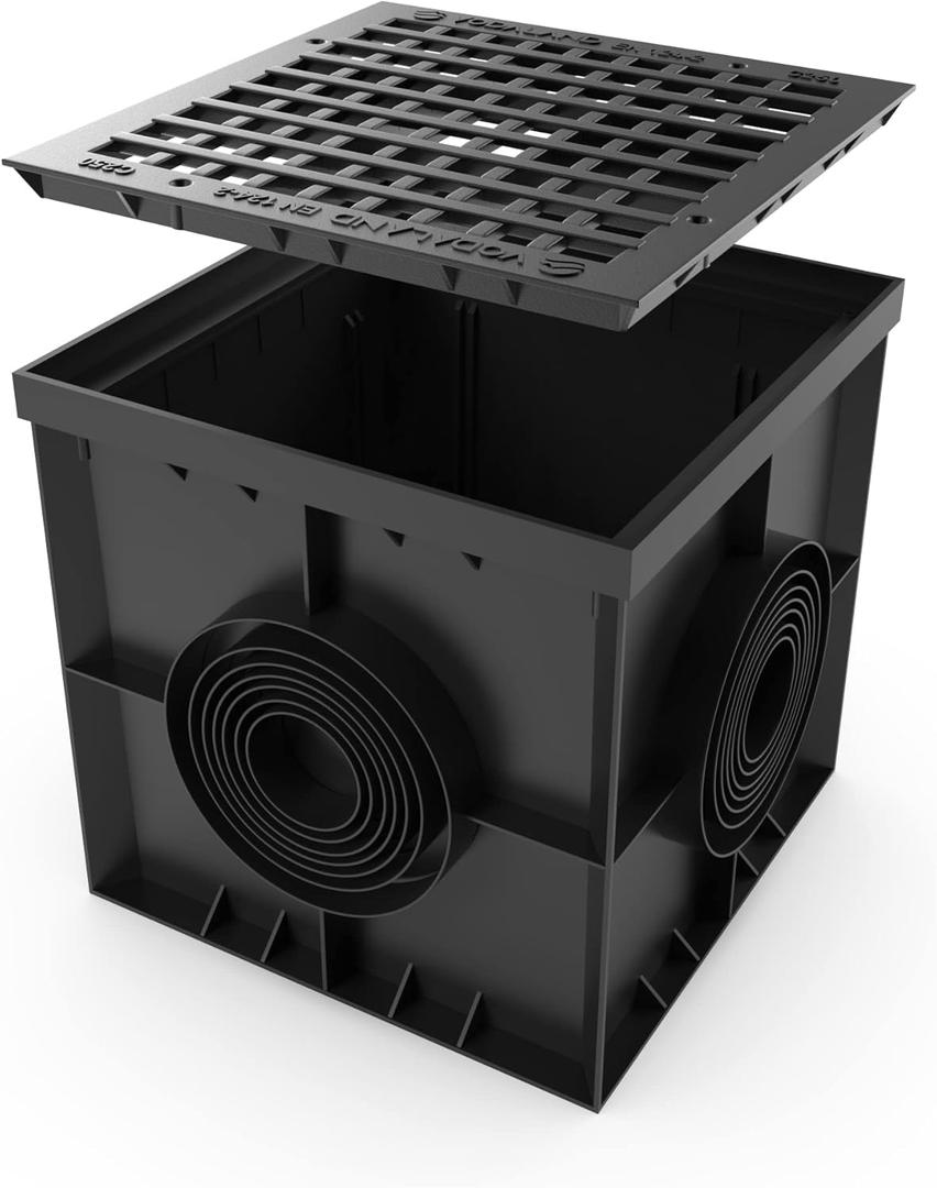Vodaland 16x16 Large Catch Basin with Sediment Basket and Ductile Cast Iron Grate SWI8473