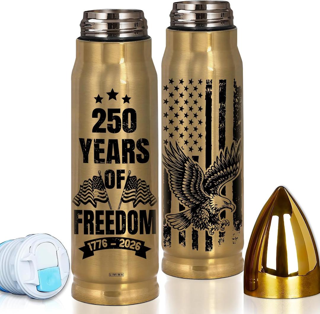250th Anniversary USA Tumbler - 250 Anniversary USA Flag Tumbler - 4th of July Gifts - 17oz American Eagle Tumblers - Veterans Day Fathers Day Patriotic Gift - Cool Gifts for Men