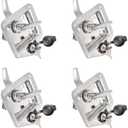 labwork 4 x Trailer Door Latch Rv Door Tool Box Lock with Gasket T-Handle Latch with Keys 304 Stainless Steel Highly Polished