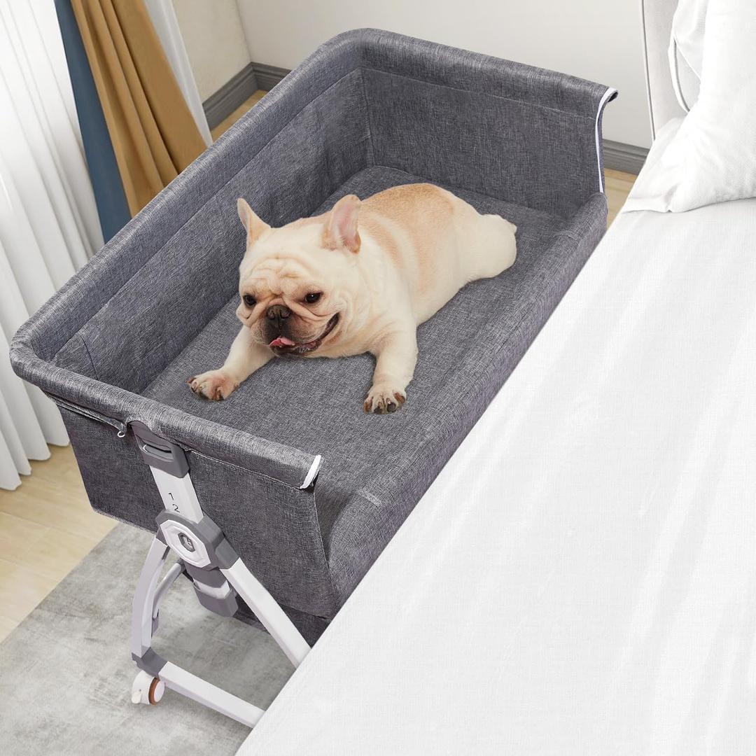 Raised Pet Bunk Bed,Dog Bed Attachment to Human Bed,Human Dog Bed,Bedside Dog Bed,Dog Bunk Bed,Dog Bassinet Bedside Sleeper,Bed Extender for Dogs,Bedside Pet Lounger