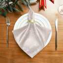 Pfrewn Rose Gold Marble Floral Cloth Napkins Set of 4 Marble Dinner Napkins Solid Washable Reusable Polyester Table Napkins Oversized 20"X20" with Hemmed Edges for Home Weeding Decoration