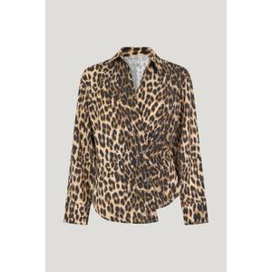 Maluca - Wrap Blouse, Size 36, Color C1366 , Brown Baum Leorapd