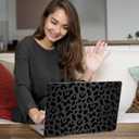 Compatible with MacBook Air 13 inch Case,2020 2019 2018 Release,(A2337 M1 A2179 A1932),with Touch ID and 2 Pack Keyboard Protectors,Laptop Plastic Hard ShellBlack Leopard Cheetah Pattern