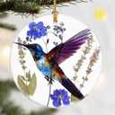 Hummingbird Christmas Ornaments, Dodosky 2.8in Ceramic Xmas Decor, Christmas Tree Ornaments, Xmas Decorations for Tree, Holiday Ornament, Gift Ideas, Hummingbird Gifts, Gifts for Women, Bird Lovers