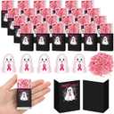 25 Sets Breast Cancer Awareness Gifts Bulk Breast Cancer Is Boo Pink Ribbon Resin Halloween Ghost Gift Box for Charity Women Survivor Public School Events Gift Supplies
