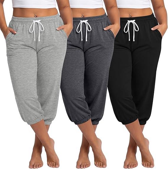 3 Pack Mens Cotton Pajamas Pants Lounge Pjs Bottoms Sleepwear Bottoms Soft Pants with Pockets Drawstring
